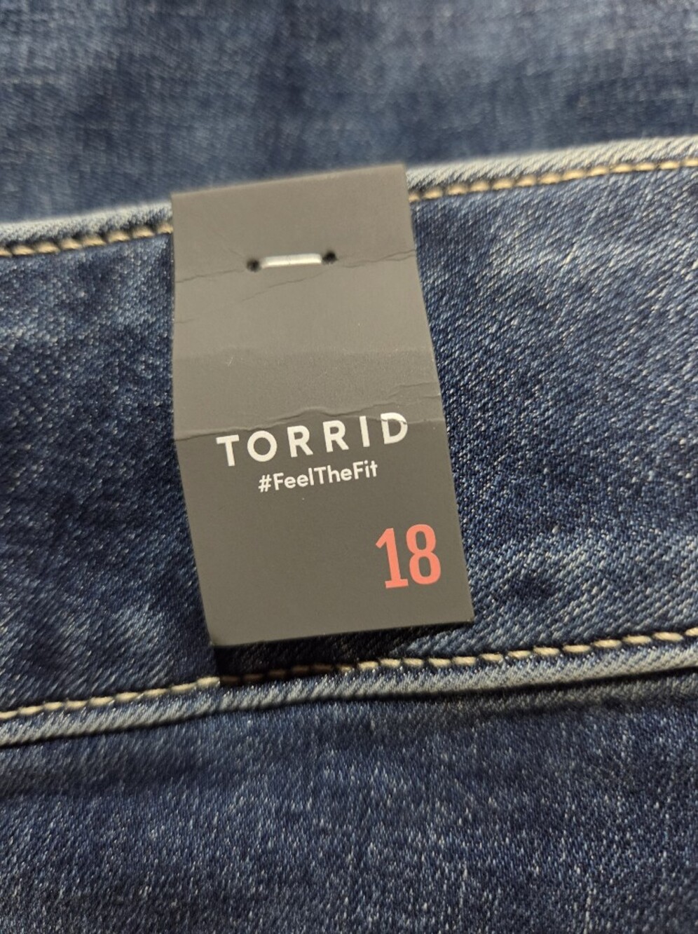 torrid Dark Indigo Cropped Jeans with Triple Button Waist - Picture 5 of 14